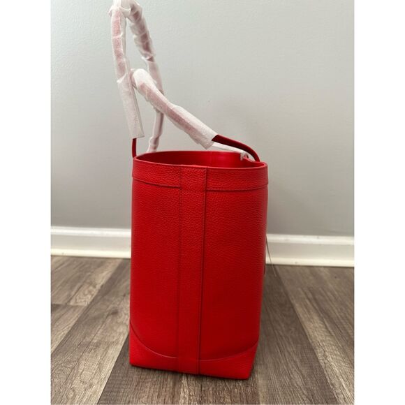 NWT Burberry MD London Nova Check Lining Leather Tote Shoulder Bag Red $1650 - Picture 5 of 10